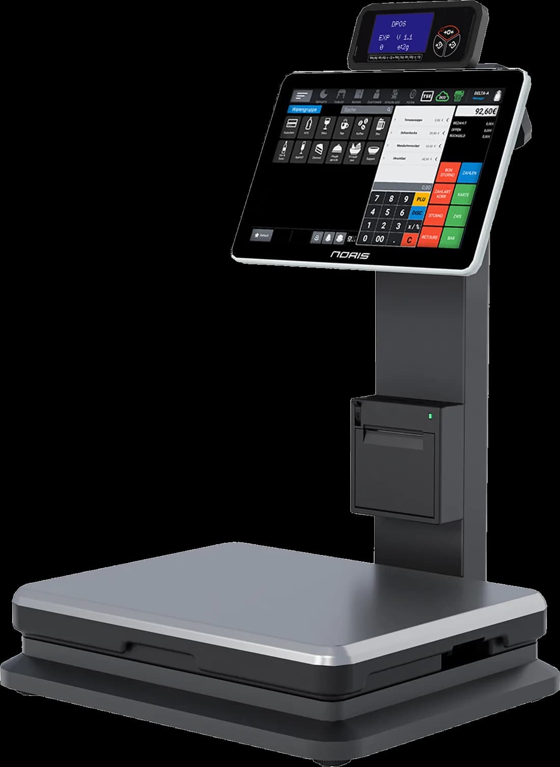 Noris ScalePOS1 Kassen-Waage mit 10-Zoll-Touch und TSE für Feinkost und Bäckerei